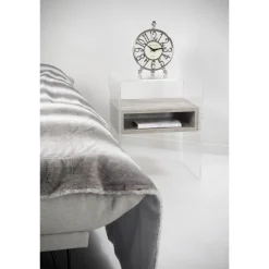 Tavolino Comodino di Design in Plexiglass Trasparente e Legno - Pascoli