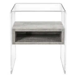 Tavolino Comodino di Design in Plexiglass Trasparente e Legno - Pascoli