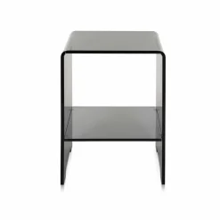 Tavolino / comodino fumé trasparente design moderno Mimi,made in Italy