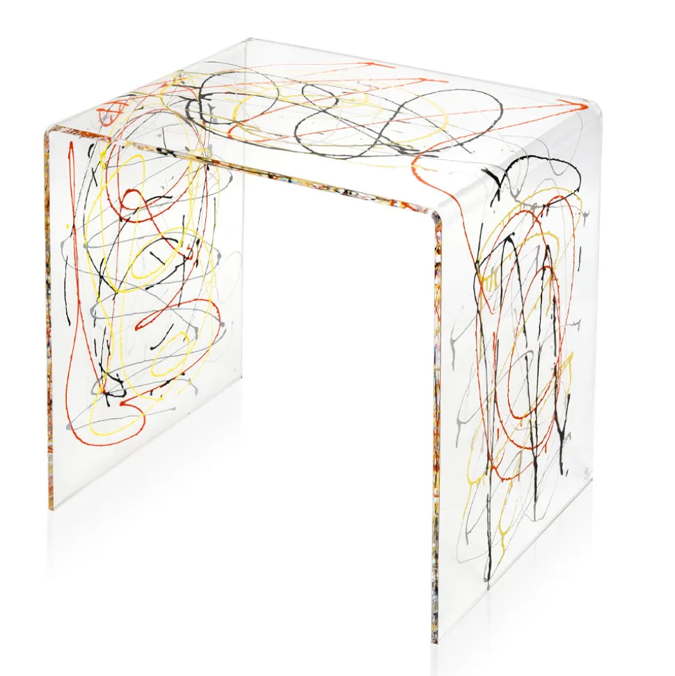 Tavolino Comodino in Plexiglass Trasparente e Colorato 2 Misure - Pelere