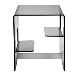 Tavolino Comodino in Plexiglass Trasparente o Fumè Made in Italy - Lollao