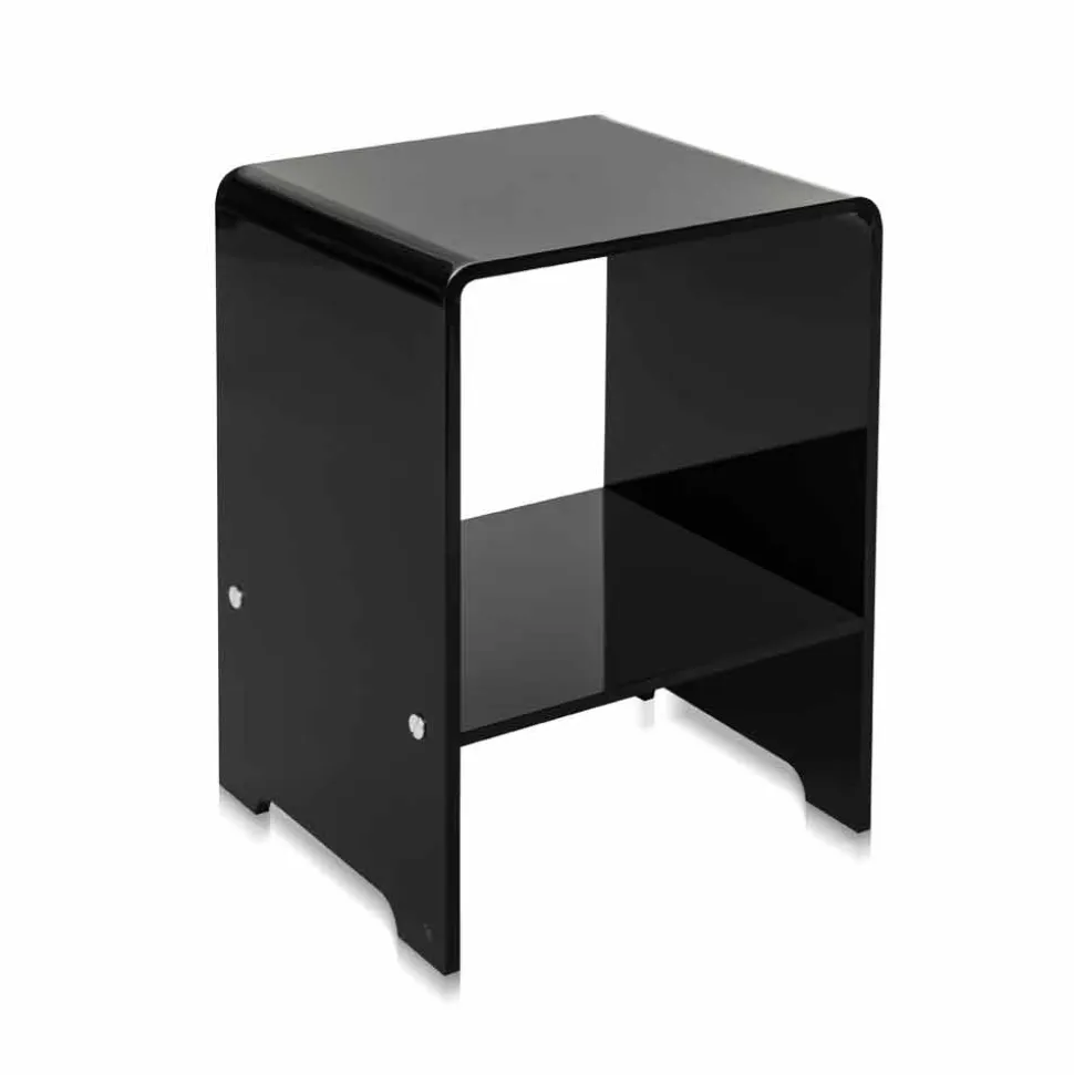 Tavolino / comodino nero design moderno Mimi, made in Italy