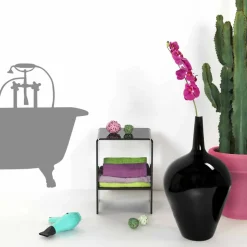 Tavolino / comodino nero design moderno Mimi, made in Italy