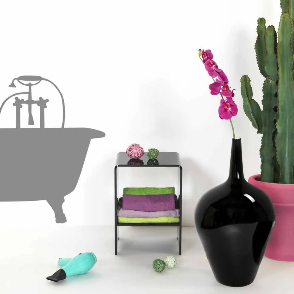 Tavolino / comodino nero design moderno Mimi, made in Italy