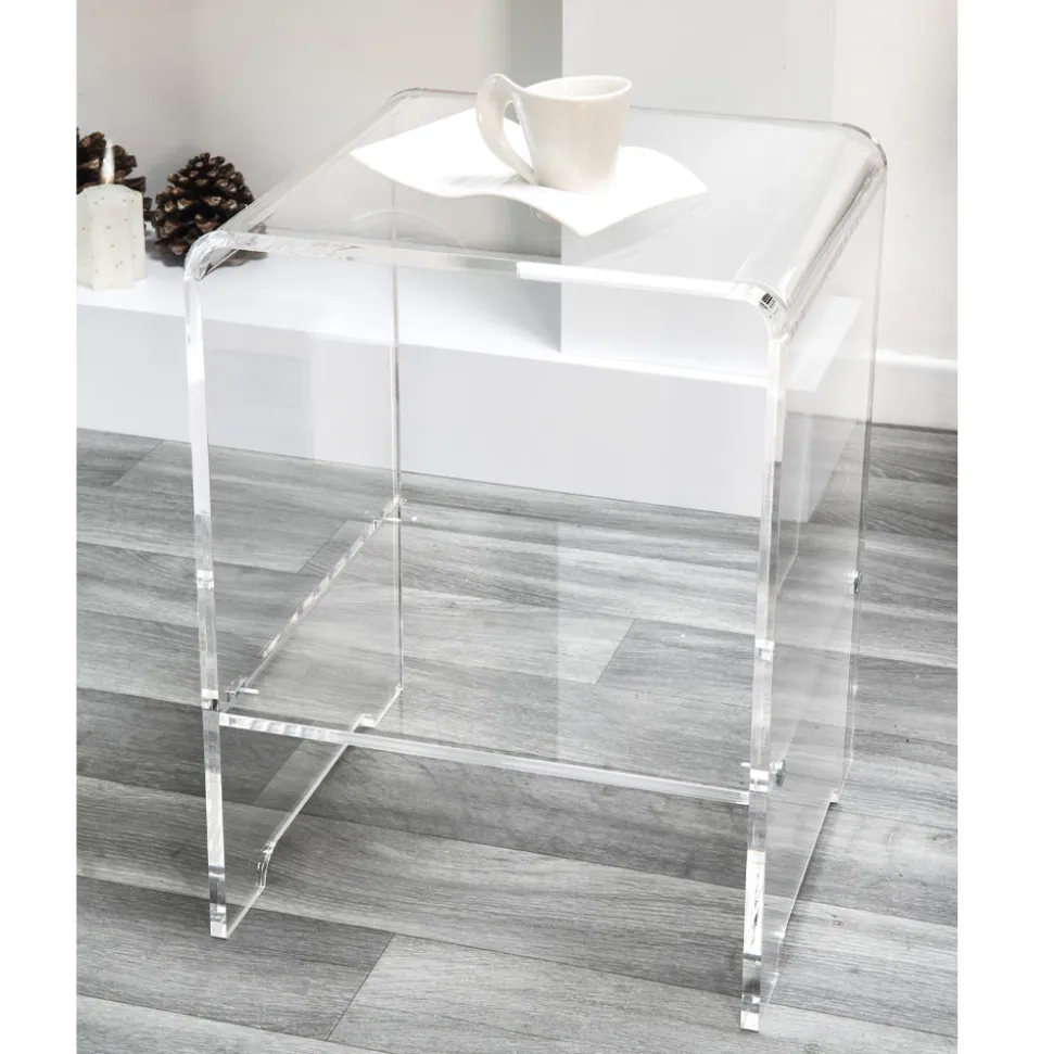 Tavolino / comodino trasparente design moderno Mimi, made in Italy