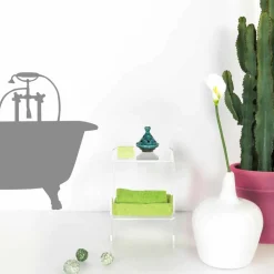 Tavolino / comodino trasparente design moderno Mimi, made in Italy