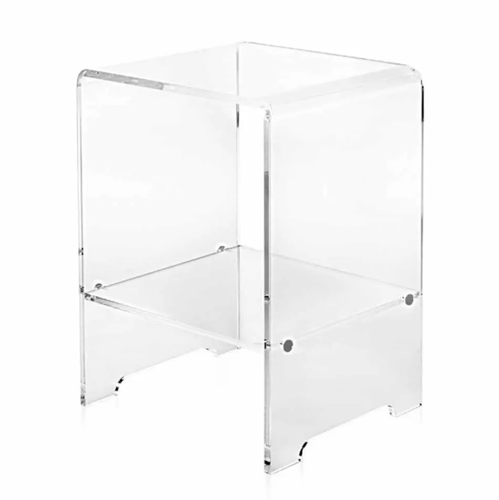 Tavolino / comodino trasparente design moderno Mimi, made in Italy