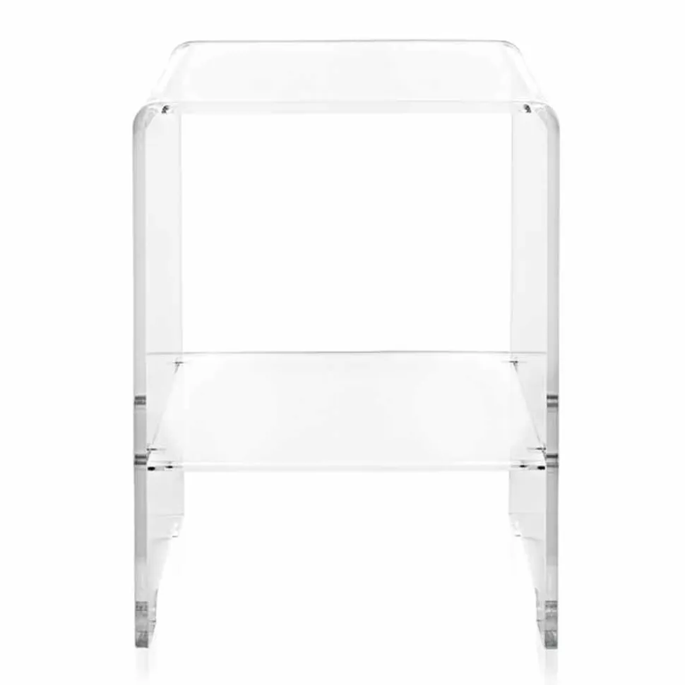 Tavolino / comodino trasparente design moderno Mimi, made in Italy