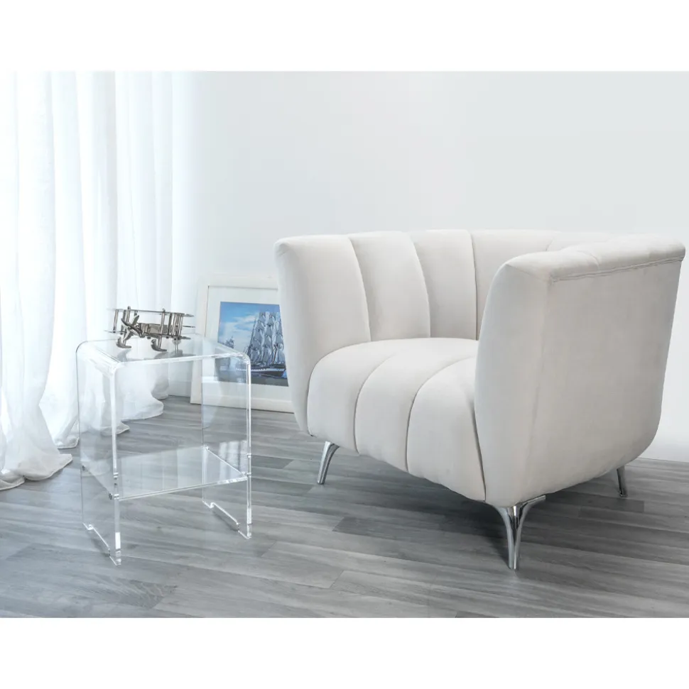 Tavolino / comodino trasparente design moderno Mimi, made in Italy