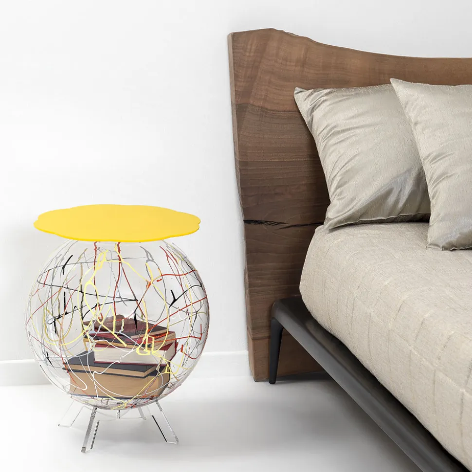 Tavolino Comodino Versatile in Plexiglass Colorato Riciclabile - Paolone
