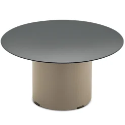 Tavolino con Base in Metallo e Piano Ø60 cm in Specchio o Vetro - Flaminia