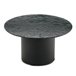 Tavolino con Base in Metallo e Piano Ø60 cm in Specchio o Vetro - Flaminia