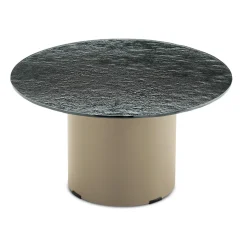 Tavolino con Base in Metallo e Piano Ø60 cm in Specchio o Vetro - Flaminia