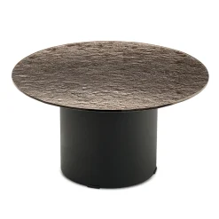 Tavolino con Base in Metallo e Piano Ø60 cm in Specchio o Vetro - Flaminia