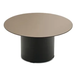 Tavolino con Base in Metallo e Piano Ø60 cm in Specchio o Vetro - Flaminia