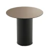Tavolino con Base in Metallo e Piano Ø45 cm in Specchio o Vetro - Flaminia