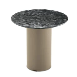 Tavolino con Base in Metallo e Piano Ø45 cm in Specchio o Vetro - Flaminia
