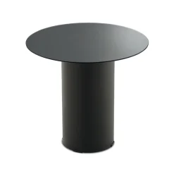 Tavolino con Base in Metallo e Piano Ø45 cm in Specchio o Vetro - Flaminia