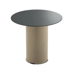 Tavolino con Base in Metallo e Piano Ø45 cm in Specchio o Vetro - Flaminia