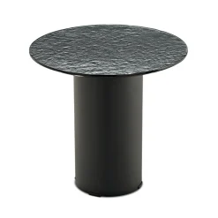 Tavolino con Base in Metallo e Piano Ø45 cm in Specchio o Vetro - Flaminia