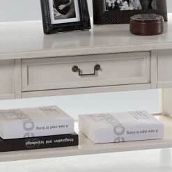 Tavolino con Cassetto e Ripiano in Legno Patinato Made in Italy - Tuoni