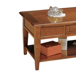 Tavolino con Cassetto e Ripiano in Legno Patinato Made in Italy - Tuoni