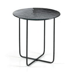 Tavolino con Piano in Specchio e Ceramica Effetto Marmo Made in Italy - Giusta