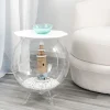 Tavolino / contenitore tondo bianco Biffy,design moderno made in Italy