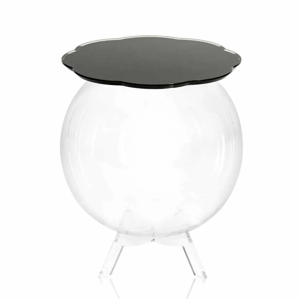 Tavolino / contenitore tondo nero Biffy,design moderno made in Italy
