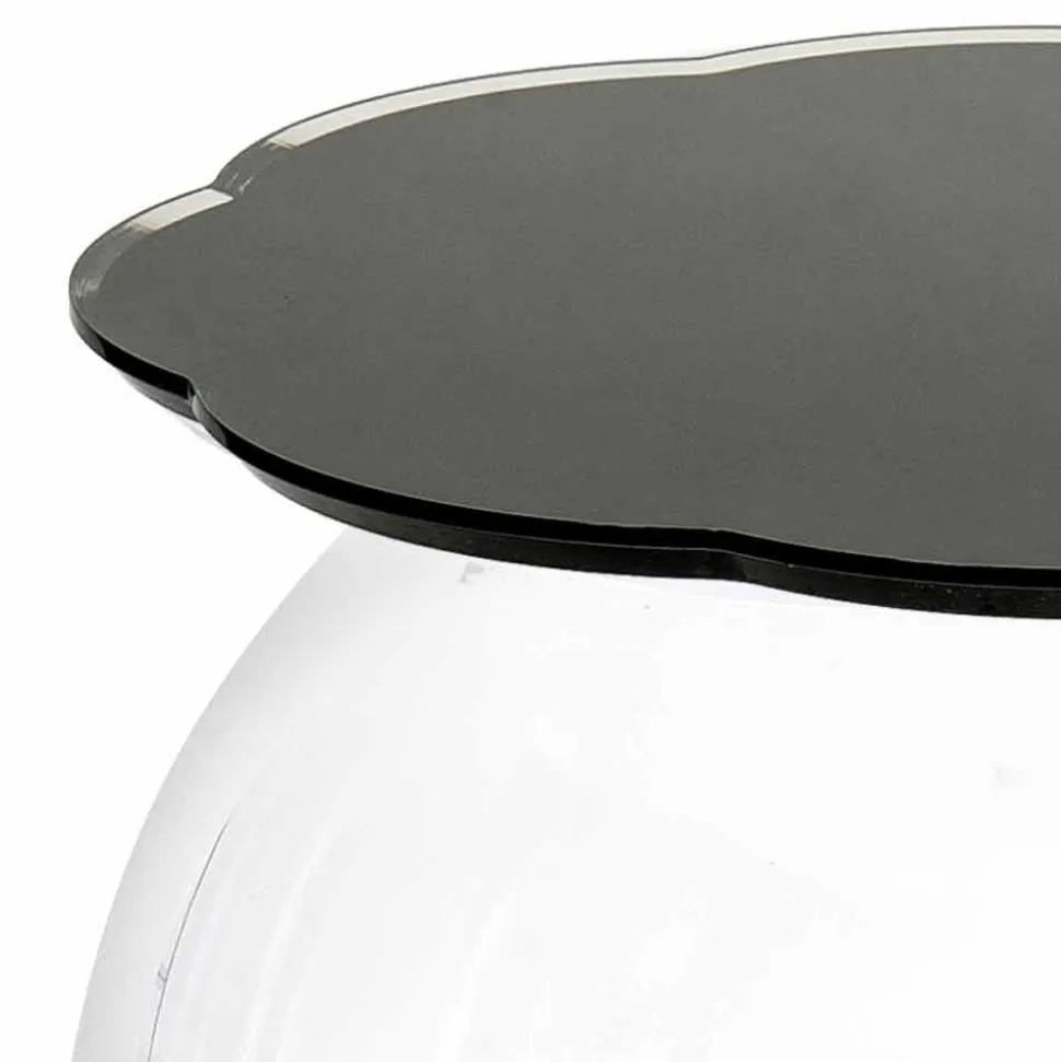 Tavolino / contenitore tondo nero Biffy,design moderno made in Italy