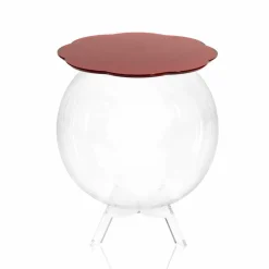 Tavolino / contenitore tondo rosso Biffy,design moderno made in Italy
