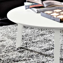 Tavolino da Caffè con Piano Rotondo in Mdf Laccato Realizzato in Italia - Tobiko