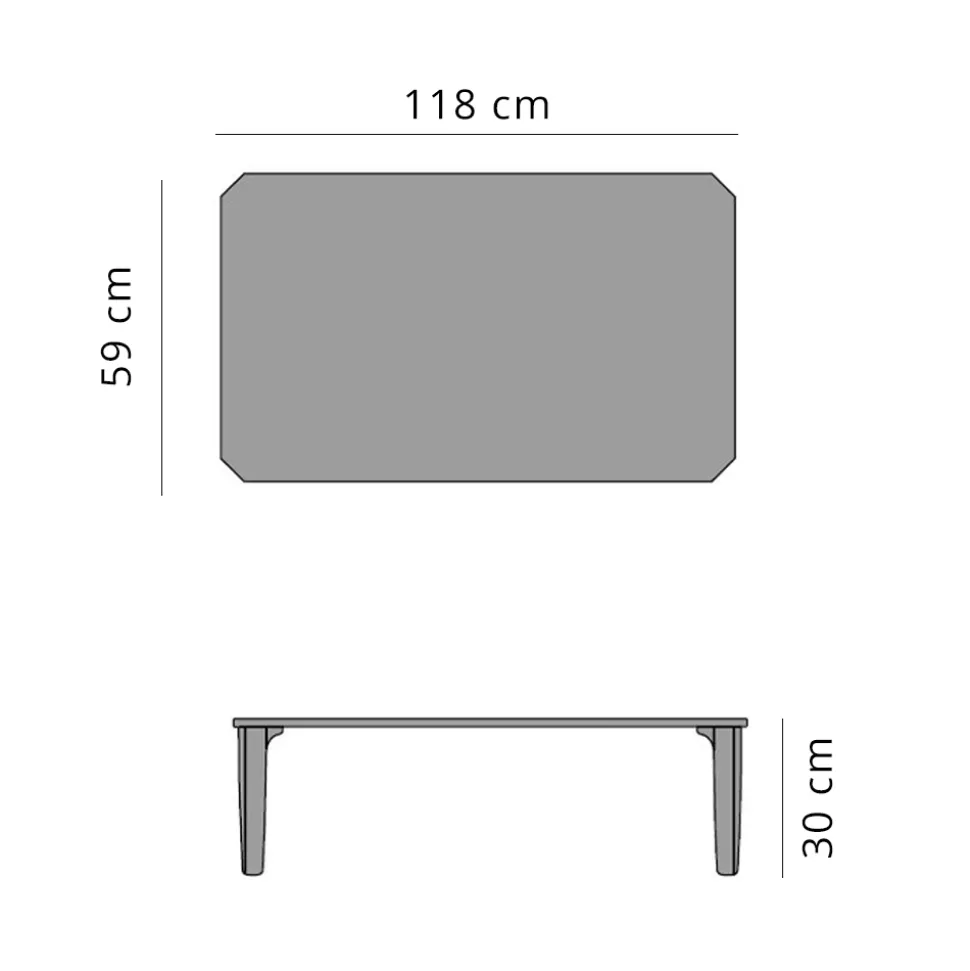 Tavolino da Caffè da Giardino in Alluminio e Piano in Gres 7 Finiture - Filomena