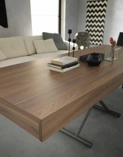Tavolino da Caffè Moderno Trasformabile in Legno e Metallo Made in Italy - Fabio