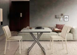 Tavolino da Caffè Trasformabile Moderno in Legno e Metallo Made in Italy - Gabri