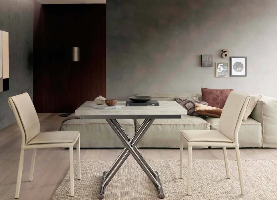 Tavolino da Caffè Trasformabile Moderno in Legno e Metallo Made in Italy - Gabri