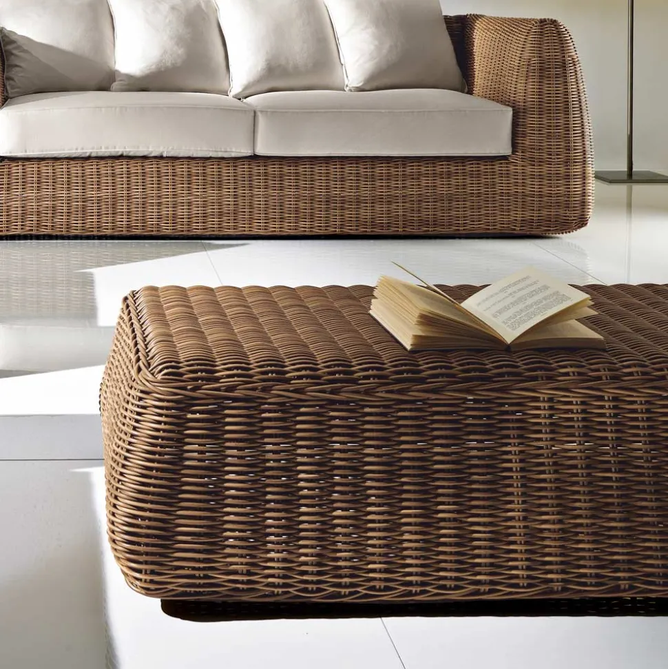 Tavolino da Esterno in Polyrattan Intrecciato a Mano - Charlie