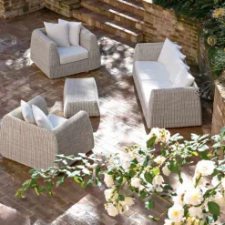 Tavolino da Esterno in Polyrattan Intrecciato a Mano - Charlie