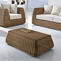 Tavolino da Esterno in Polyrattan Intrecciato a Mano - Charlie