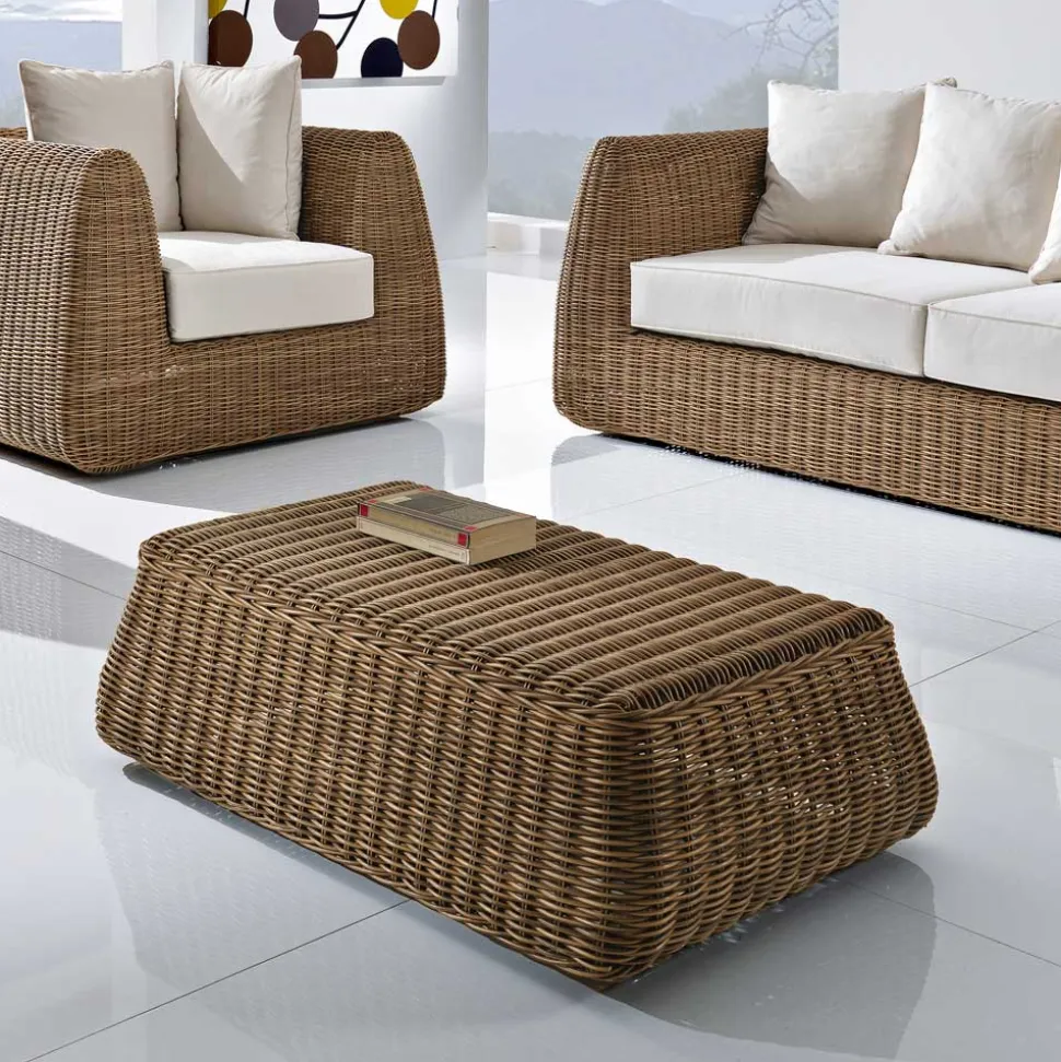 Tavolino da Esterno in Polyrattan Intrecciato a Mano - Charlie