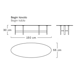Tavolino da Esterno Struttura in Acciaio Made in Italy - Begin by Myyour