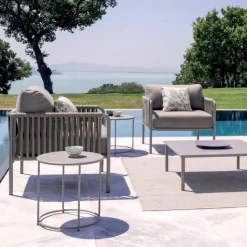 Tavolino da Giardino in Acciaio Zincato di Varie Misure Made in Italy – Brienne