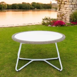 Tavolino da Giardino in Alluminio e Intreccio in Corda - Alcor