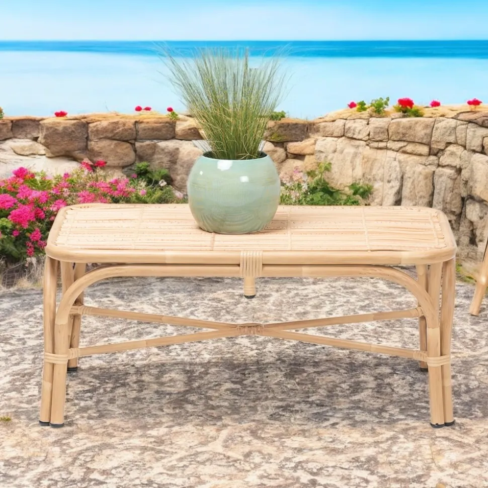 Tavolino da Giardino in Alluminio e Intreccio in Polyrattan - Ellide