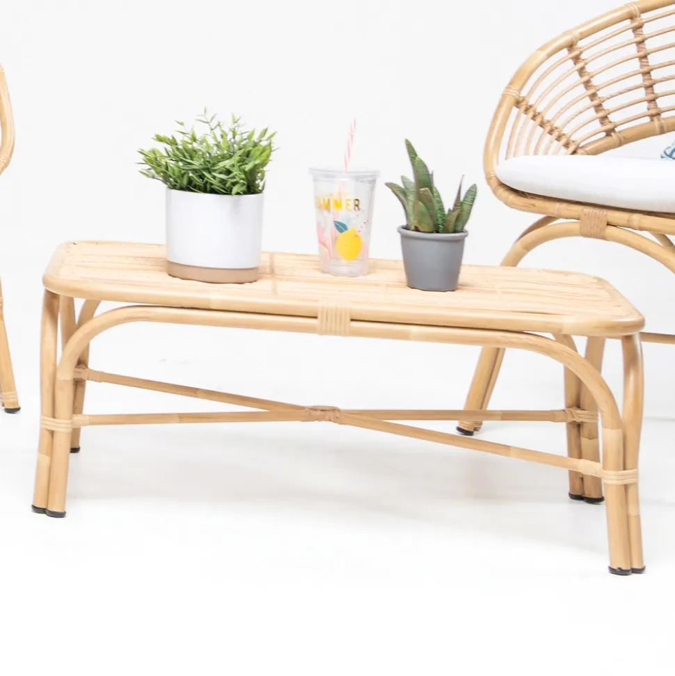 Tavolino da Giardino in Alluminio e Intreccio in Polyrattan - Ellide