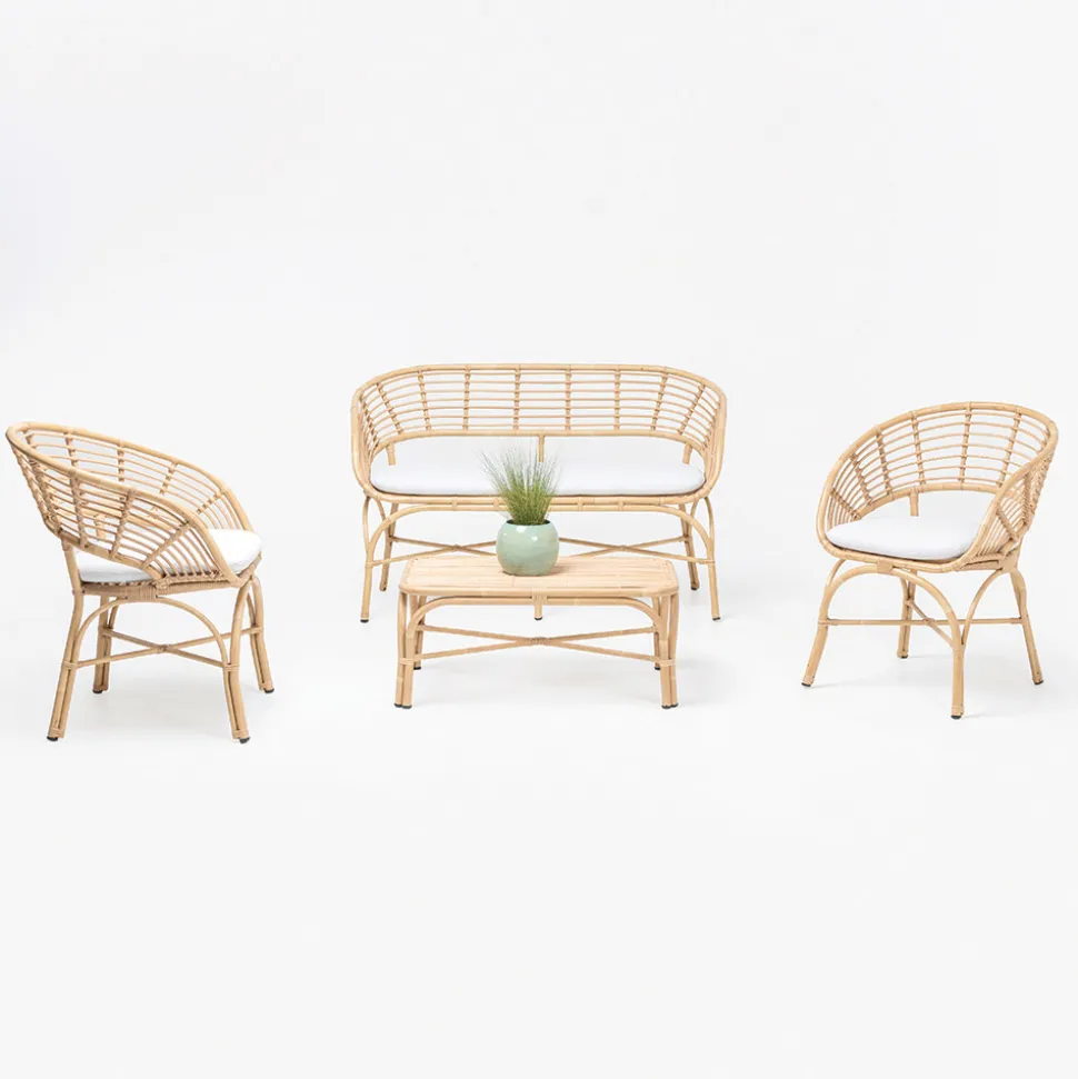 Tavolino da Giardino in Alluminio e Intreccio in Polyrattan - Ellide