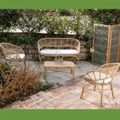 Tavolino da Giardino in Alluminio e Intreccio in Polyrattan - Ellide