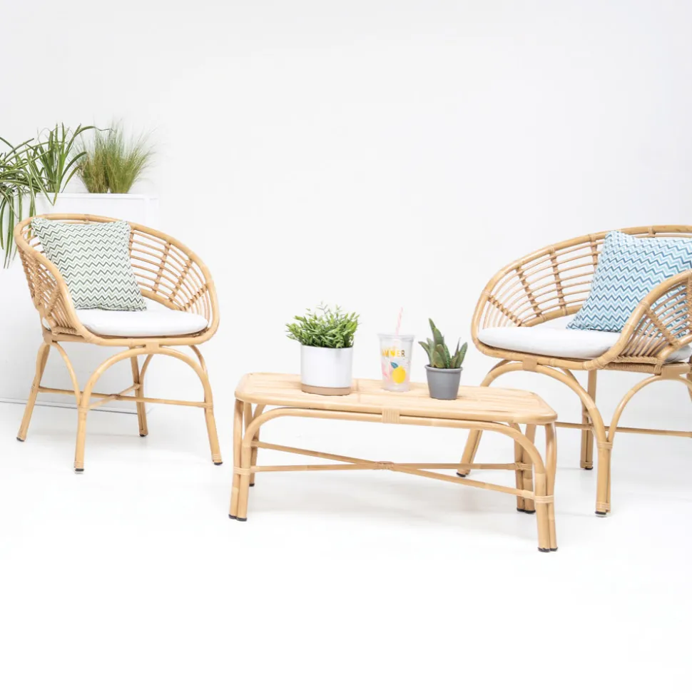 Tavolino da Giardino in Alluminio e Intreccio in Polyrattan - Ellide