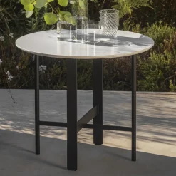 Tavolino da Giardino in Gres e Acciaio Made in Italy - Begin by Myyour