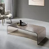 Tavolino da Interno in Vetro Curvato Effetto Martellato Made in Italy - Gelsomina